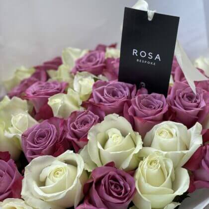 100 stems purple timo/white roses (1 day lead time required)
