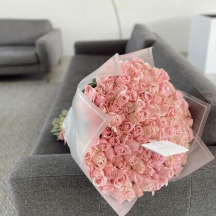 Long stemmed pink avalanche bouquet
