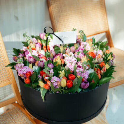 200 Bright tulips in a box - 1 day lead time