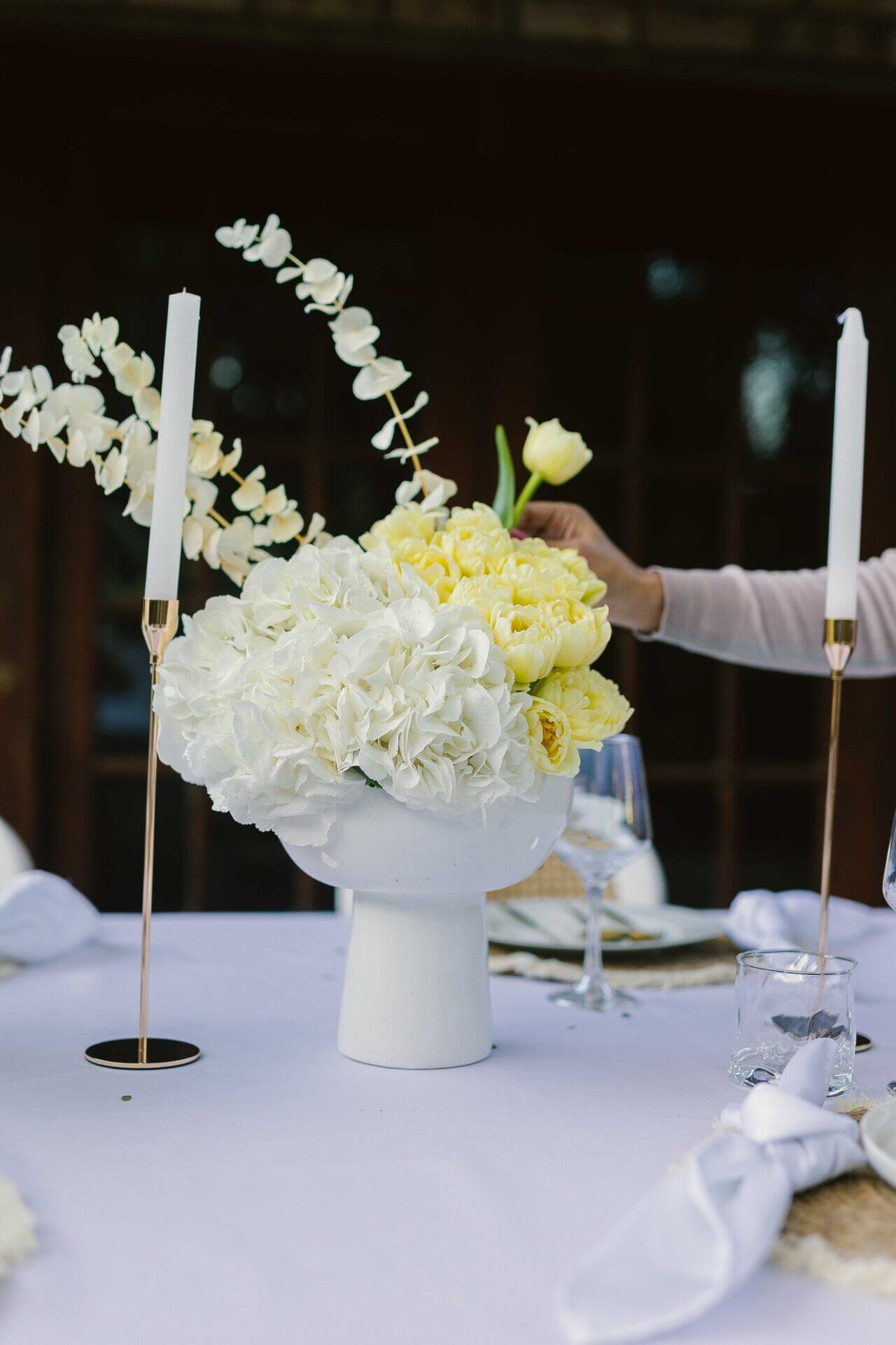 Centrepiece including vase- out of season