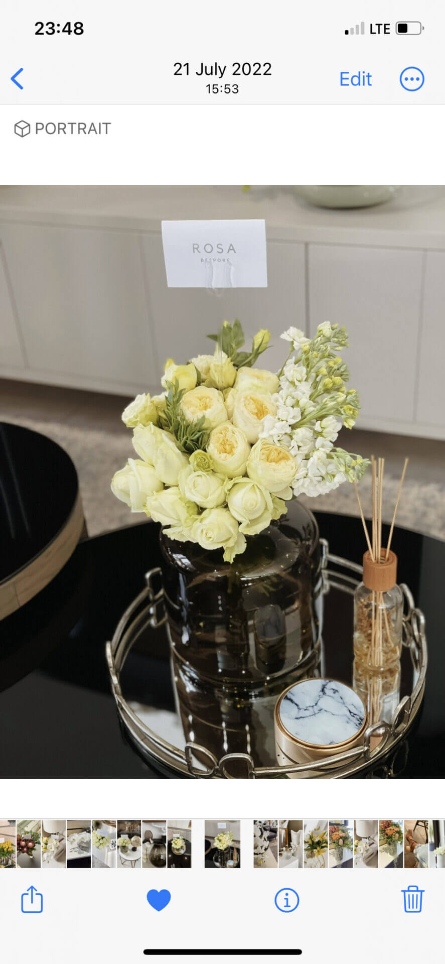 Peony rose bouquet- 2 day lead time required  (excludes vase, delivered as a bouquet)