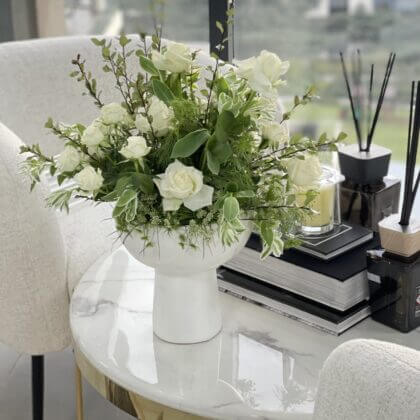 Living area blooms - includes mushroom vase
