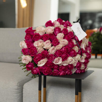 80 (cerise & light pink) roses