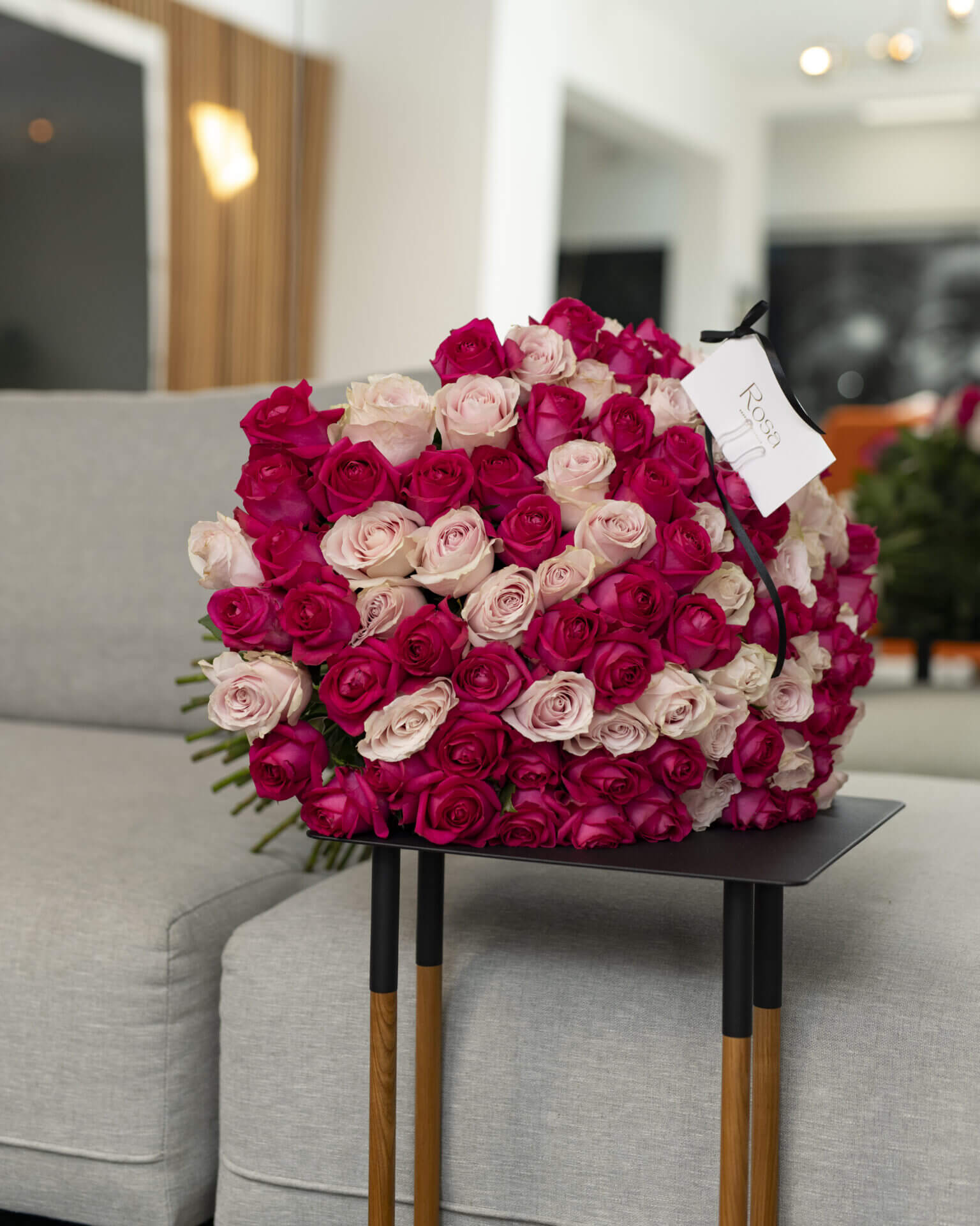 80 (cerise & light pink) roses
