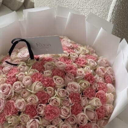Pink rose carnation bouquet